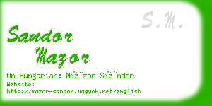 sandor mazor business card